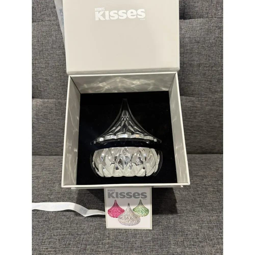 Godinger Hershey's Kisses Silver Electroplated Glass Candy Dish With Gift Box